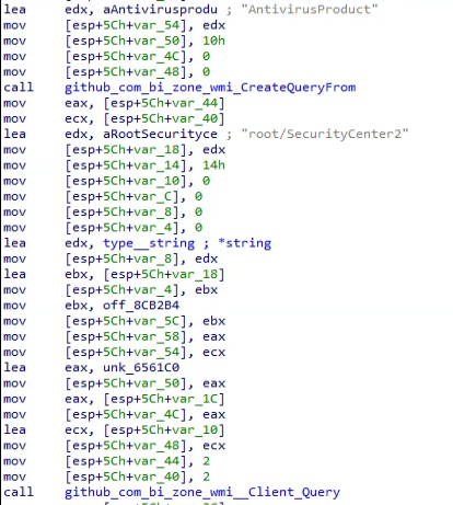 Arid Gopher malware checks for installed antivirus products by running a WMI query