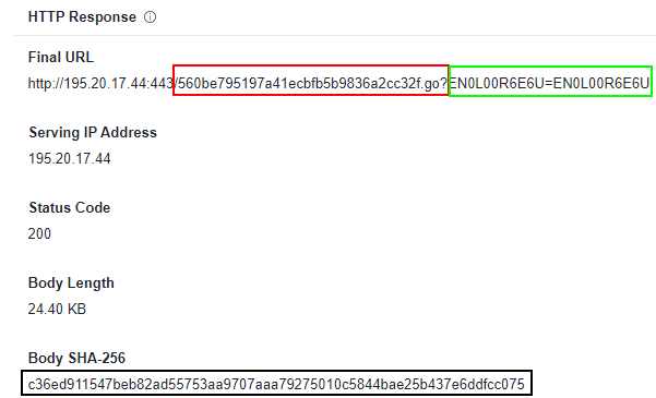 Figure 30: URL Scan of newer than V6 PhonyC2