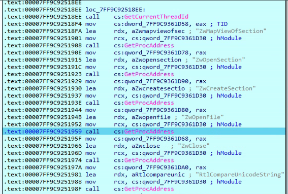 Figure 17 – Bumblebee hooking various Windows functions.