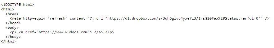 Figure 6: Redirect to download file from DropBox found at “status-refund-taxes[.]web[.]app”