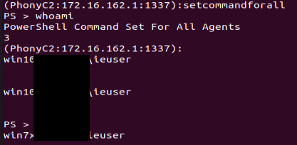 Figure 18: “setcommandforall” command output