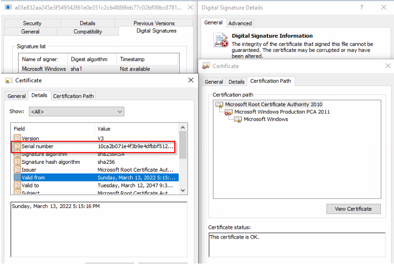 Figure 6: Certificate chain after the installation of the root certificate