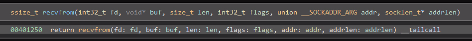 Figure 6 - Recvfrom arguments