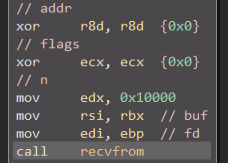 Figure 7 - Recvfrom call