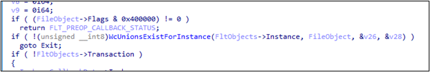 Figure 8: wcifs' PRE_CREATE_CALLBACK function