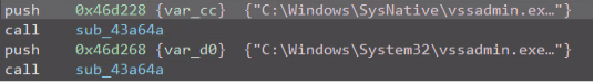 Figure 7- Shadow copy deletion.