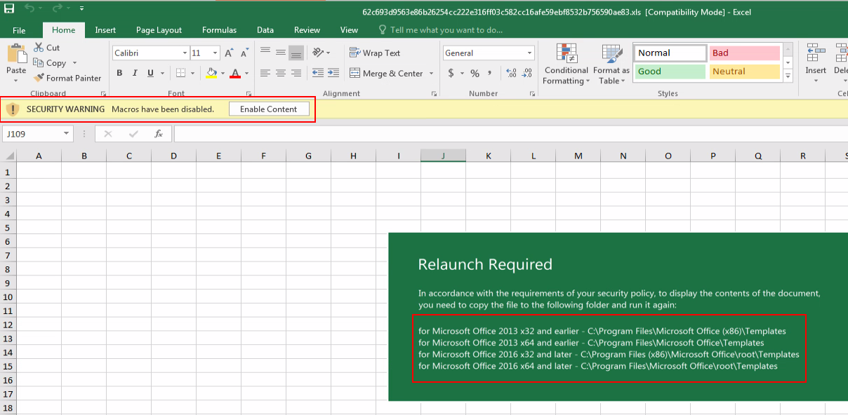 Figure 6: New social engineering lure used by Emotet