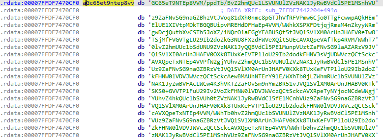 Figure 16: Encrypted payload in base64