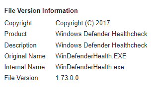 Figure 9: Metadata of the Rust malware