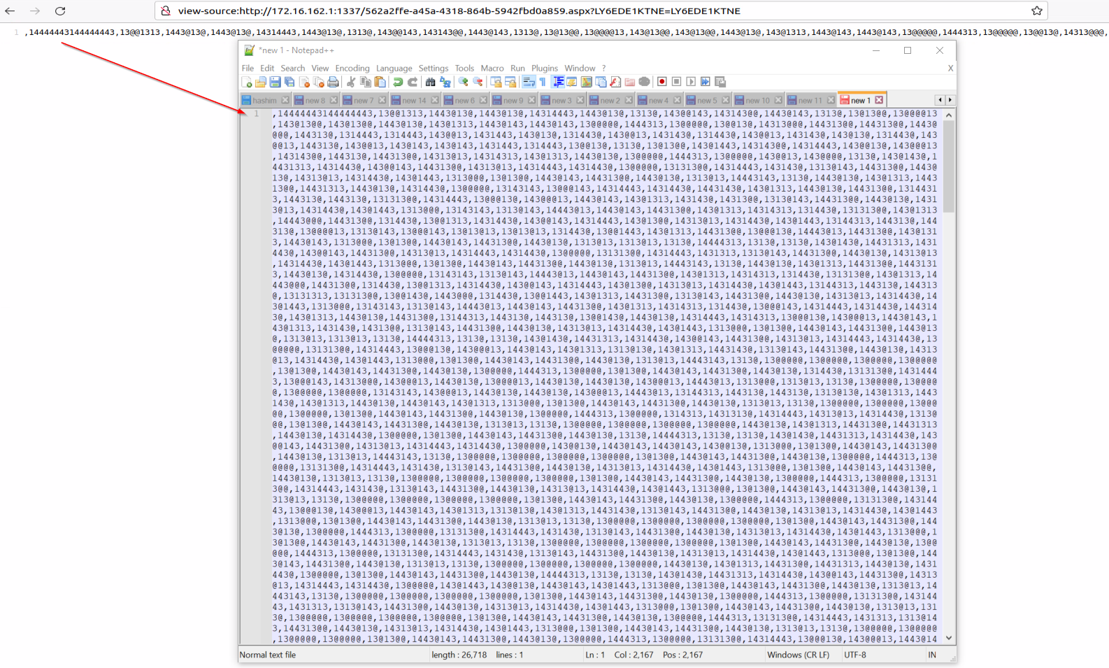 Figure 13: HTML response from C2 server for step #1